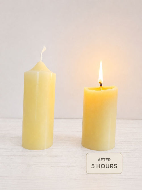6cm x 15cm Beeswax Pillar Candle