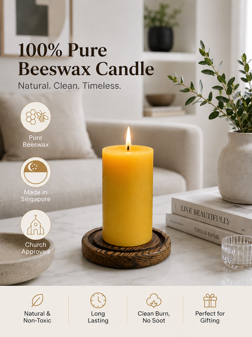 7 x 10cm Beeswax Pillar Candle