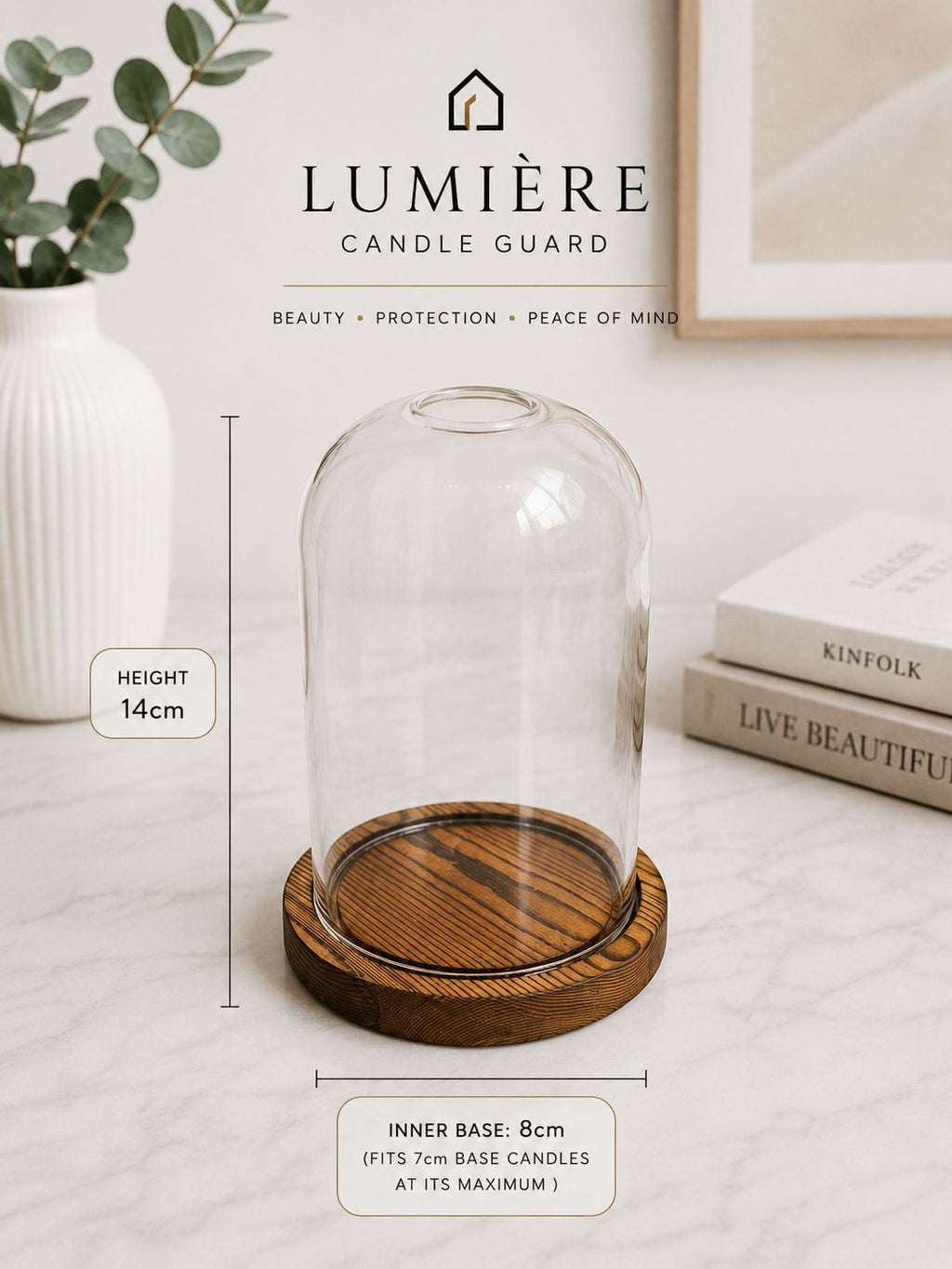 Candle Holder with Wind Shield for Pillar Candles