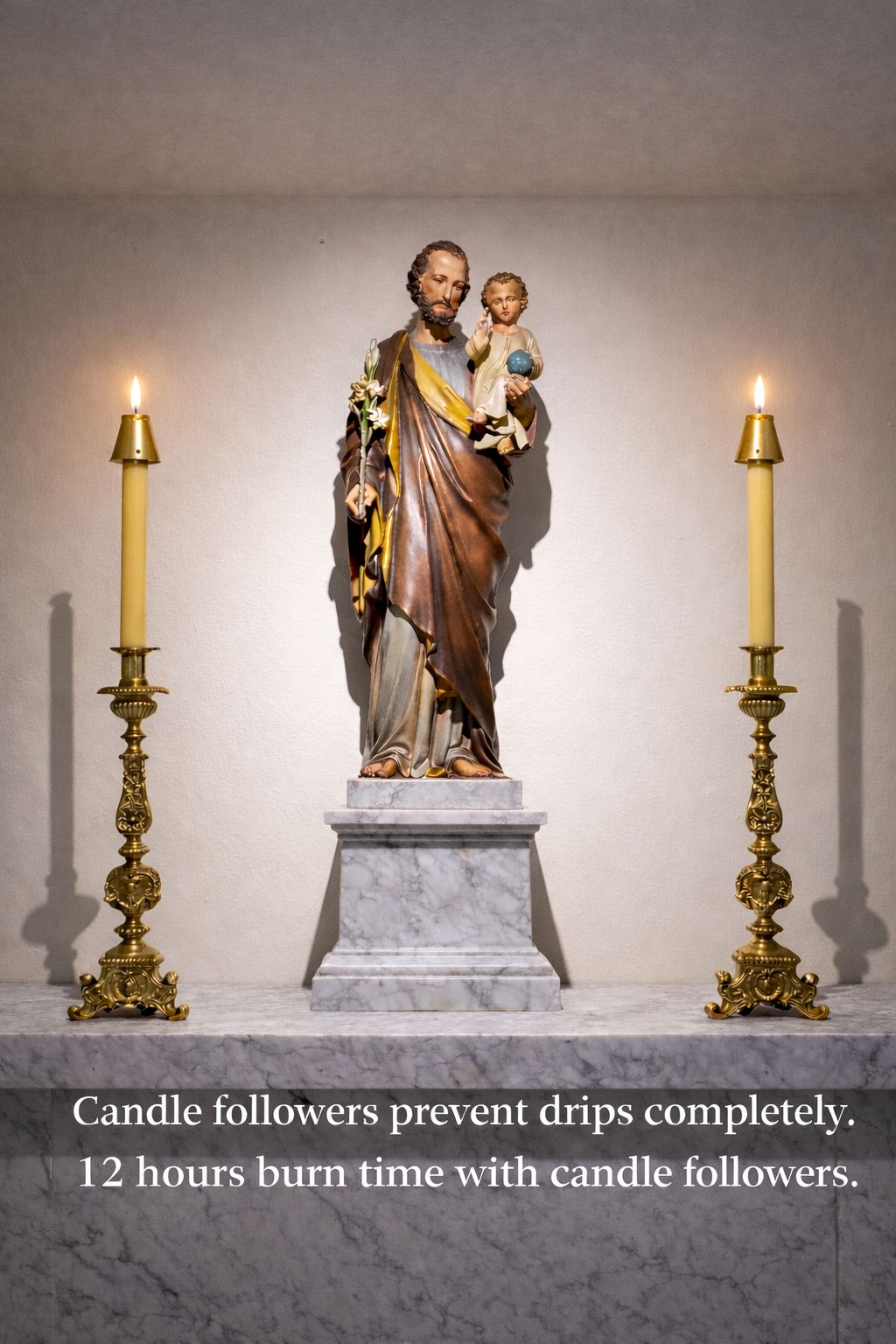 Lux Sacra Traditional Beeswax 2.2cm Catholic Church Altar Candles and Followers Singapore