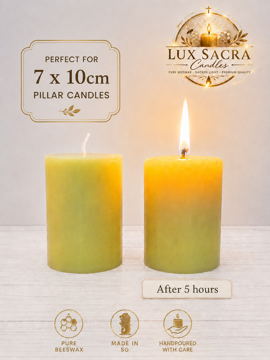 Candle Holder with Wind Shield for Pillar Candles