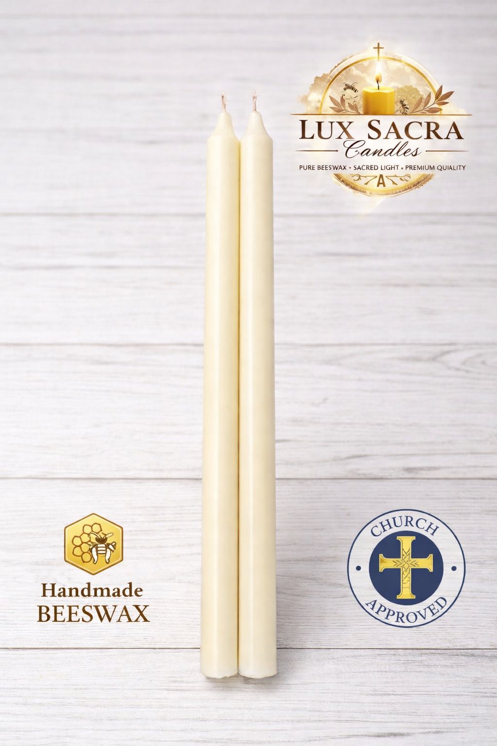 Traditonal Beeswax Candle Pair