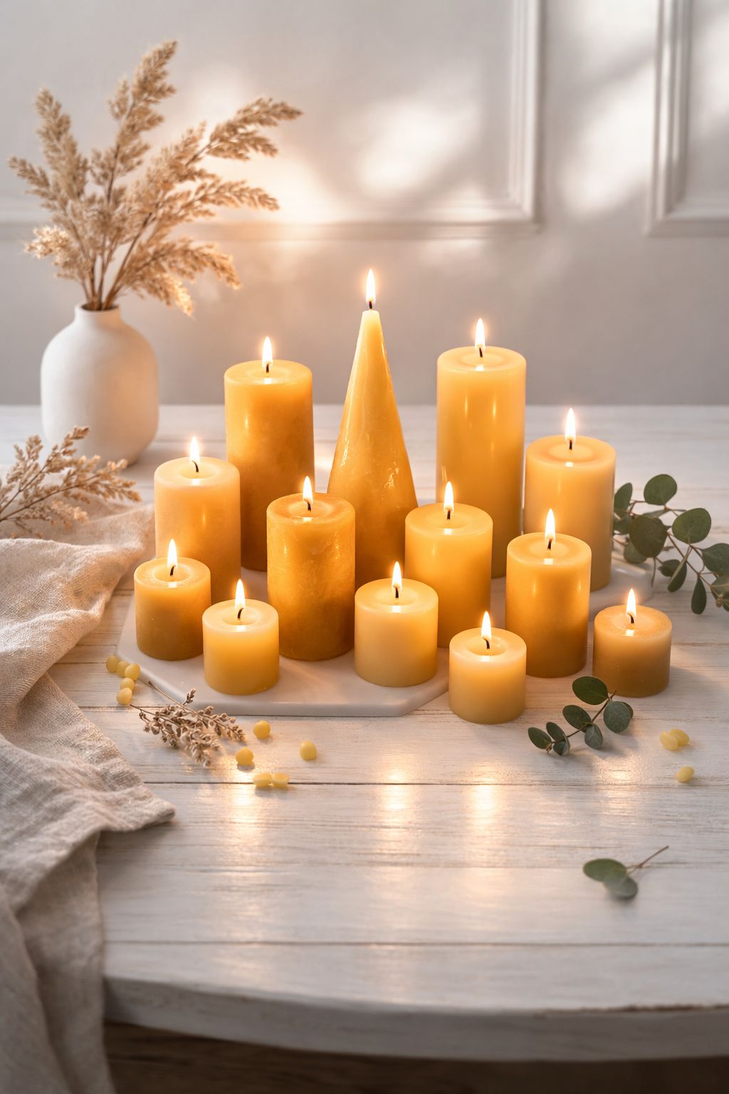 6cm x 15cm Beeswax Pillar Candle Singapore – Lux Sacra Candles